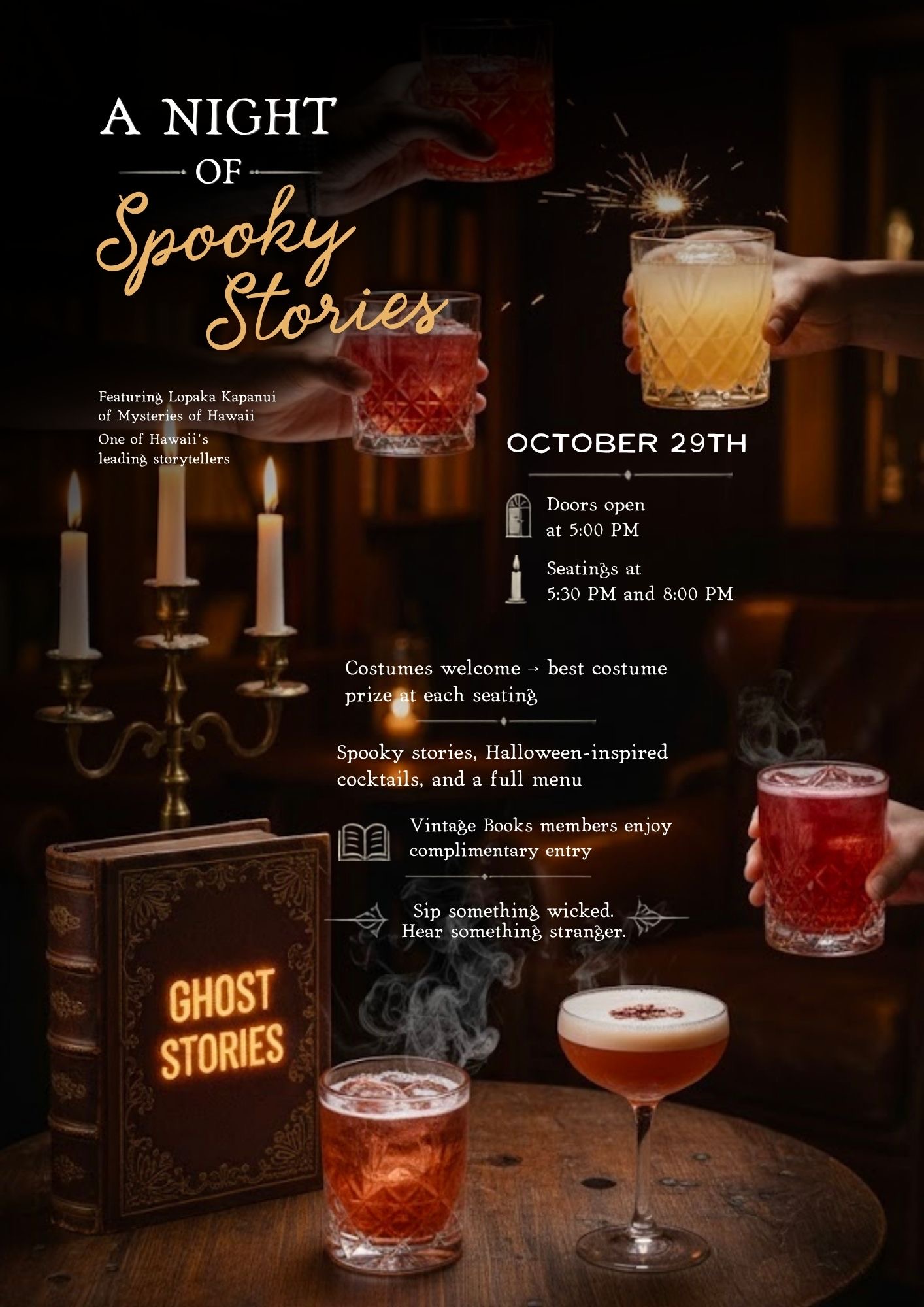 A Night of Spooky Stories · October 29 flyer