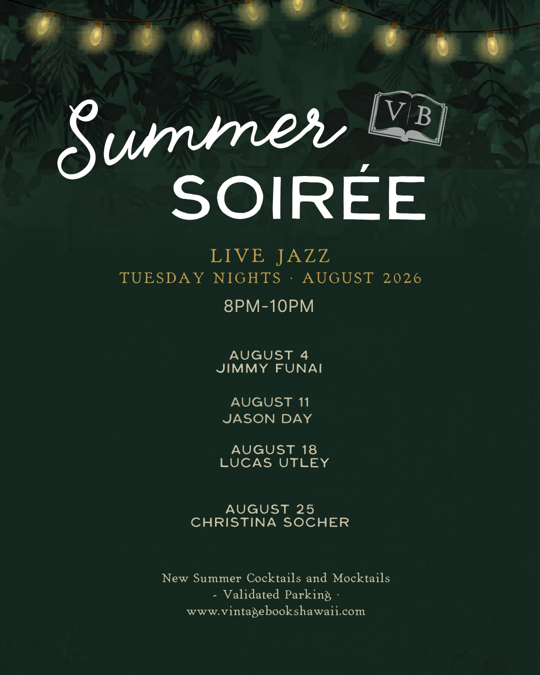 Summer Soirée — Live Jazz, Tuesday Nights, August 2026